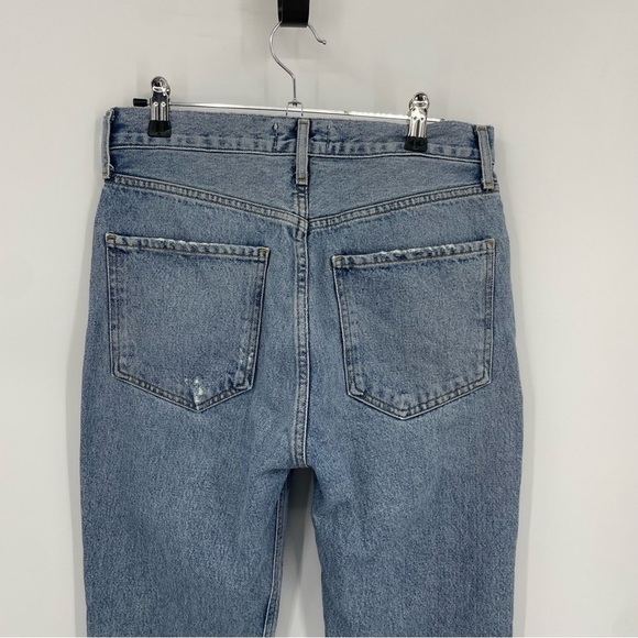 Agolde Riley High Rise Straight Jeans Knee Distressing Size 27 Women’s Cotton - Picture 6 of 12